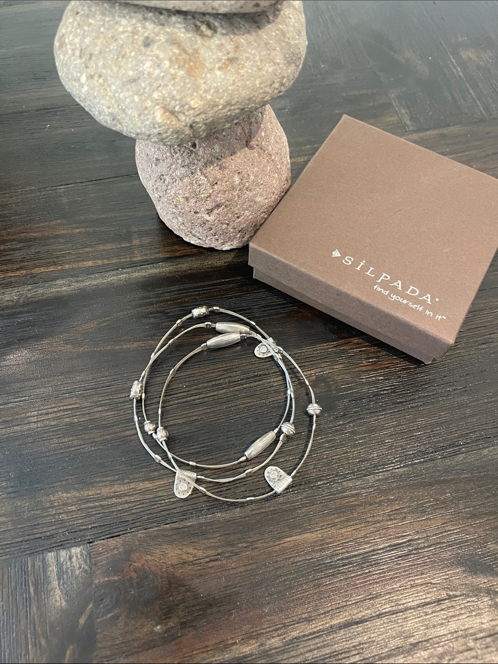 Silpada Silver Multi-Strand Wire Bracelet with Bead Accents